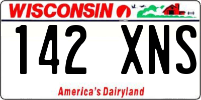 WI license plate 142XNS