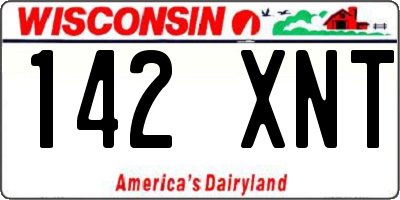 WI license plate 142XNT