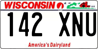 WI license plate 142XNU