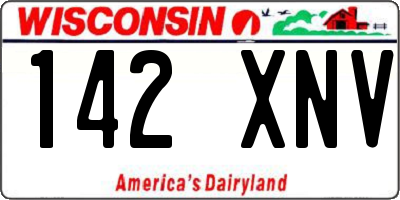WI license plate 142XNV