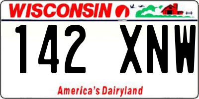 WI license plate 142XNW