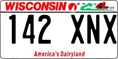WI license plate 142XNX