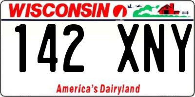 WI license plate 142XNY