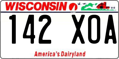 WI license plate 142XOA