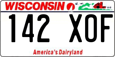 WI license plate 142XOF