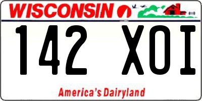 WI license plate 142XOI