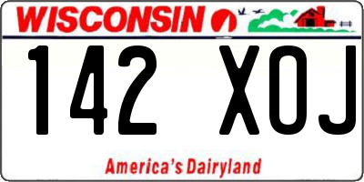 WI license plate 142XOJ
