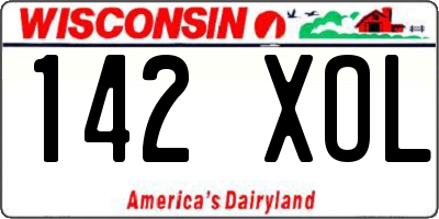 WI license plate 142XOL