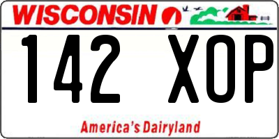 WI license plate 142XOP