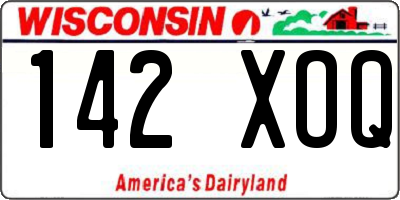 WI license plate 142XOQ