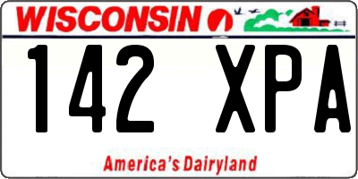 WI license plate 142XPA