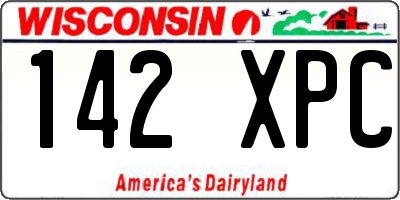 WI license plate 142XPC