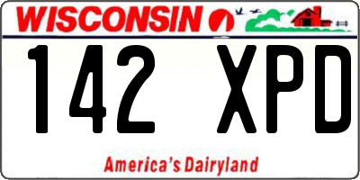 WI license plate 142XPD