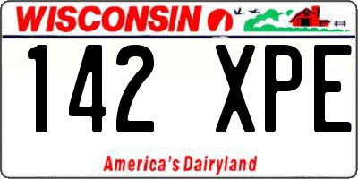 WI license plate 142XPE