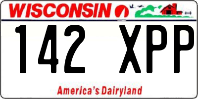 WI license plate 142XPP