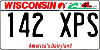 WI license plate 142XPS