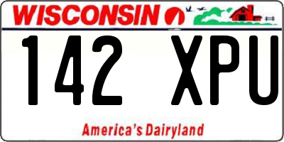 WI license plate 142XPU