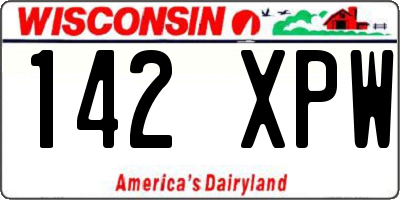 WI license plate 142XPW