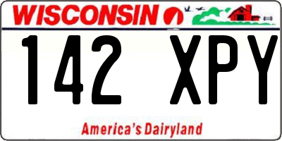 WI license plate 142XPY