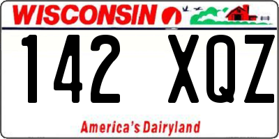WI license plate 142XQZ
