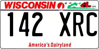WI license plate 142XRC