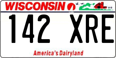WI license plate 142XRE