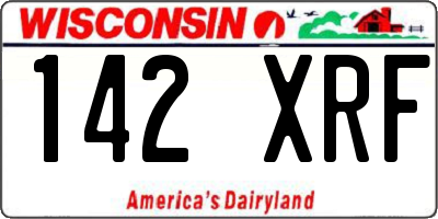 WI license plate 142XRF