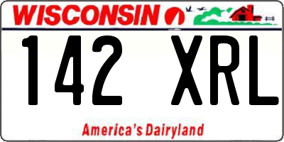 WI license plate 142XRL