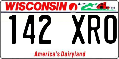 WI license plate 142XRO