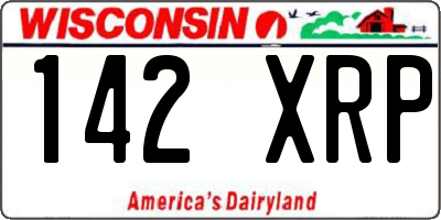 WI license plate 142XRP