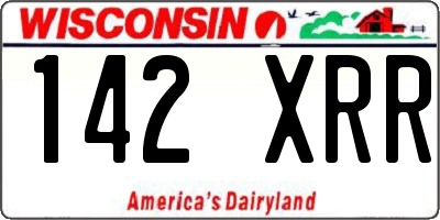 WI license plate 142XRR