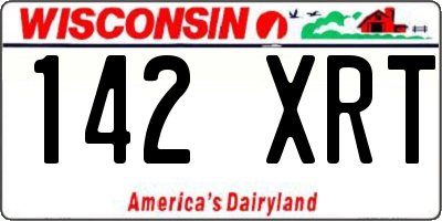 WI license plate 142XRT