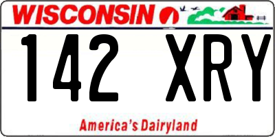WI license plate 142XRY