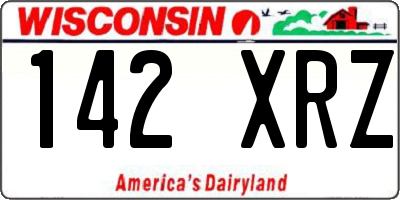 WI license plate 142XRZ
