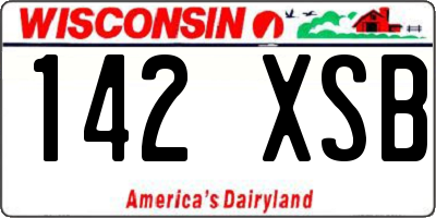 WI license plate 142XSB