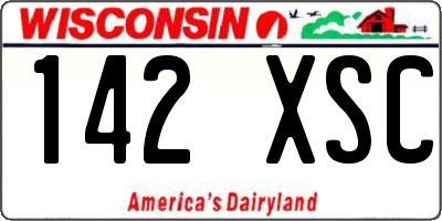 WI license plate 142XSC