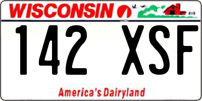 WI license plate 142XSF
