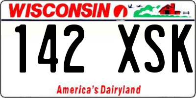 WI license plate 142XSK