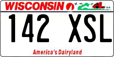WI license plate 142XSL