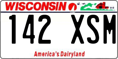 WI license plate 142XSM