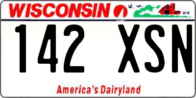 WI license plate 142XSN