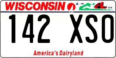 WI license plate 142XSO