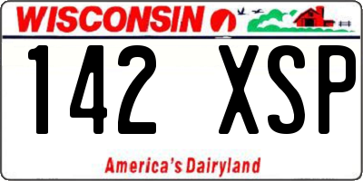 WI license plate 142XSP