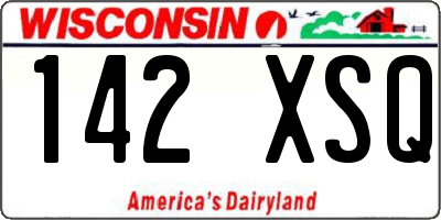 WI license plate 142XSQ