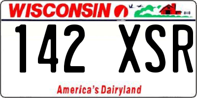 WI license plate 142XSR