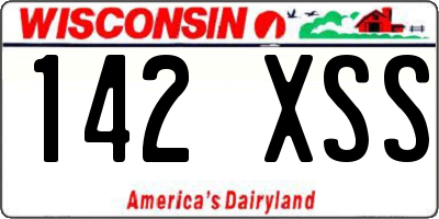 WI license plate 142XSS