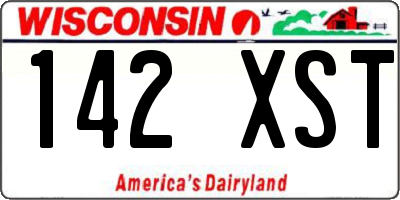 WI license plate 142XST