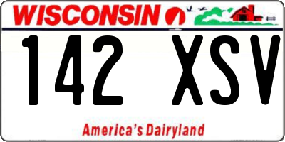 WI license plate 142XSV