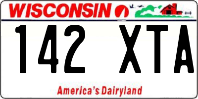 WI license plate 142XTA