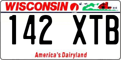WI license plate 142XTB
